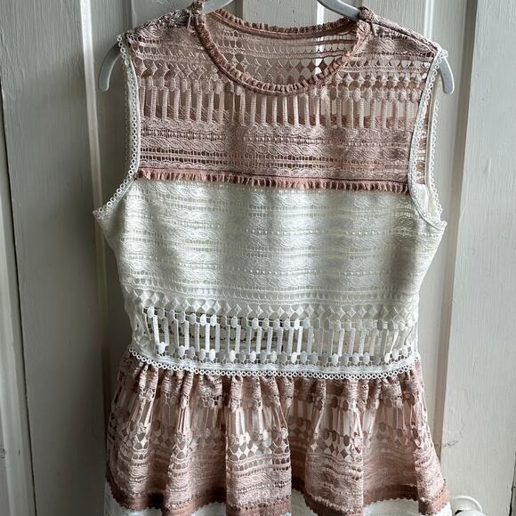 Alexis Embroidered Lace Melania Dress in White & Beige NWT - Picture 3 of 9